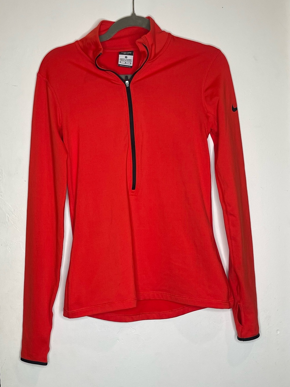 Nike Women's Red Half-Zip Pullover with Black Trim